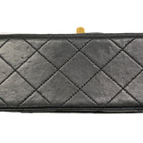 【6gd4934】シャネル ショルダーバッグ マトラッセ Wフラップ Wチェーン ラムスキン ブラック ゴールド金具【中古】レディース