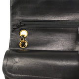 【6gd4934】シャネル ショルダーバッグ マトラッセ Wフラップ Wチェーン ラムスキン ブラック ゴールド金具【中古】レディース