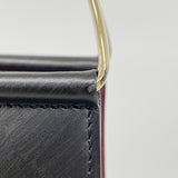 【6gd4940】カルティエ ハンドバッグ トリニティ レザー ブラック ゴールド/シルバー金具【中古】レディース