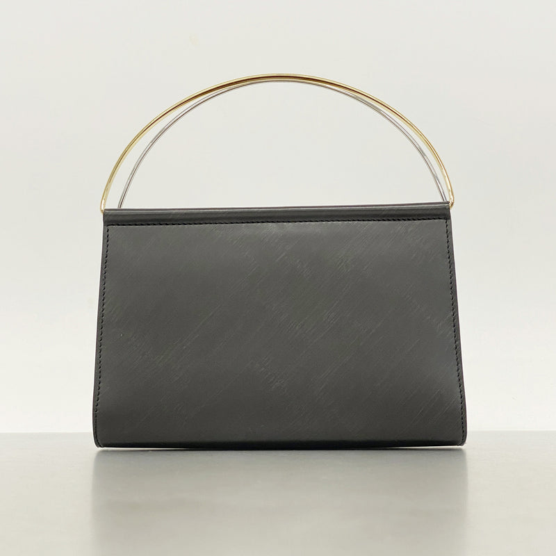 【6gd4940】カルティエ ハンドバッグ トリニティ レザー ブラック ゴールド/シルバー金具【中古】レディース