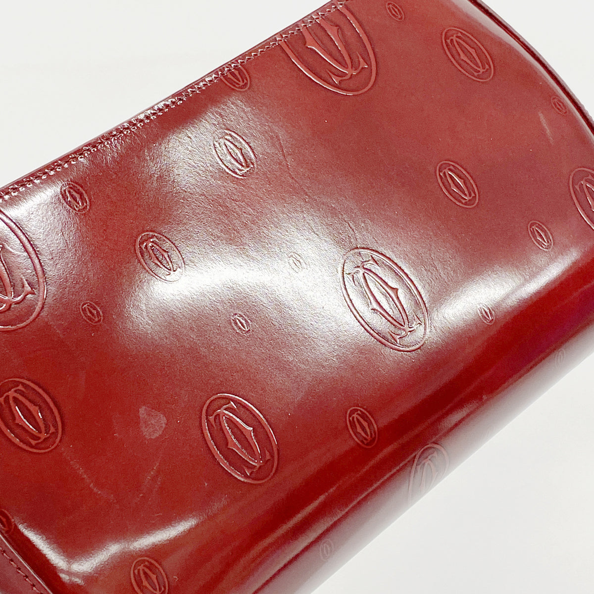 【6gd4941】カルティエ ハンドバッグ ハッピーバースデー レザー ボルドー シルバー金具【中古】レディース