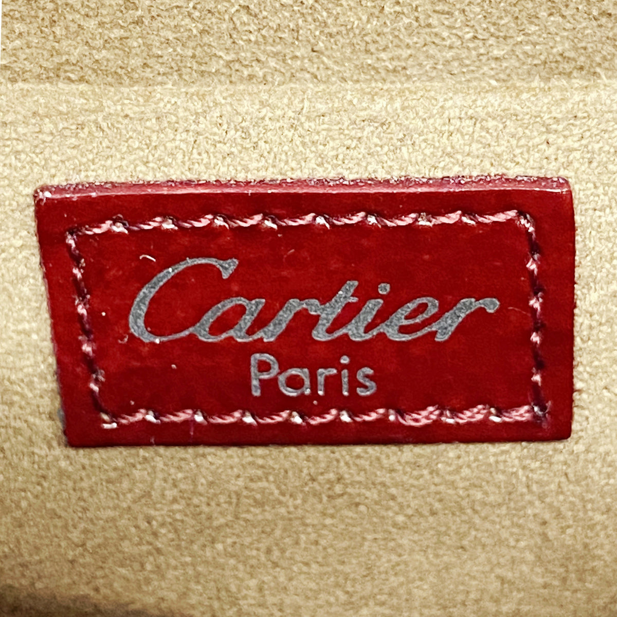 【6gd4941】カルティエ ハンドバッグ ハッピーバースデー レザー ボルドー シルバー金具【中古】レディース