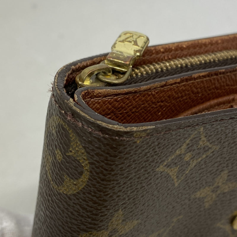 【6gd4952】ルイヴィトン 財布 モノグラム コンパクトジップ M61667 ブラウン【中古】レディース