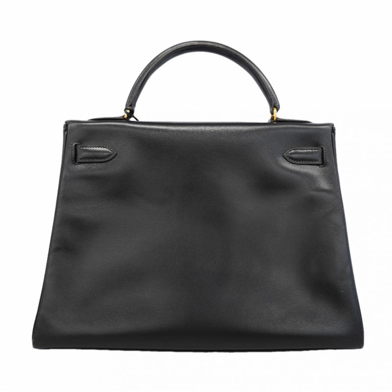 【6gd4955】エルメス ハンドバッグ ケリー32 ボックスカーフ ブラック ゴールド金具 ○U刻印 2wayバッグ【中古】レディース