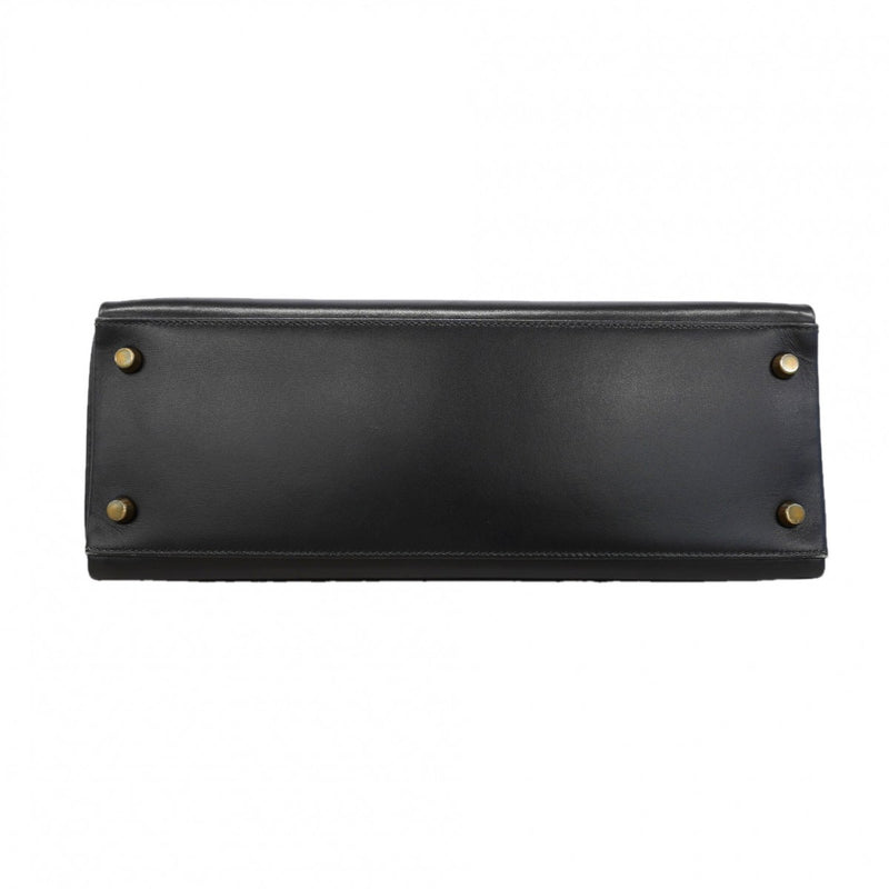 【6gd4955】エルメス ハンドバッグ ケリー32 ボックスカーフ ブラック ゴールド金具 ○U刻印 2wayバッグ【中古】レディース