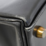 【6gd4955】エルメス ハンドバッグ ケリー32 ボックスカーフ ブラック ゴールド金具 ○U刻印 2wayバッグ【中古】レディース