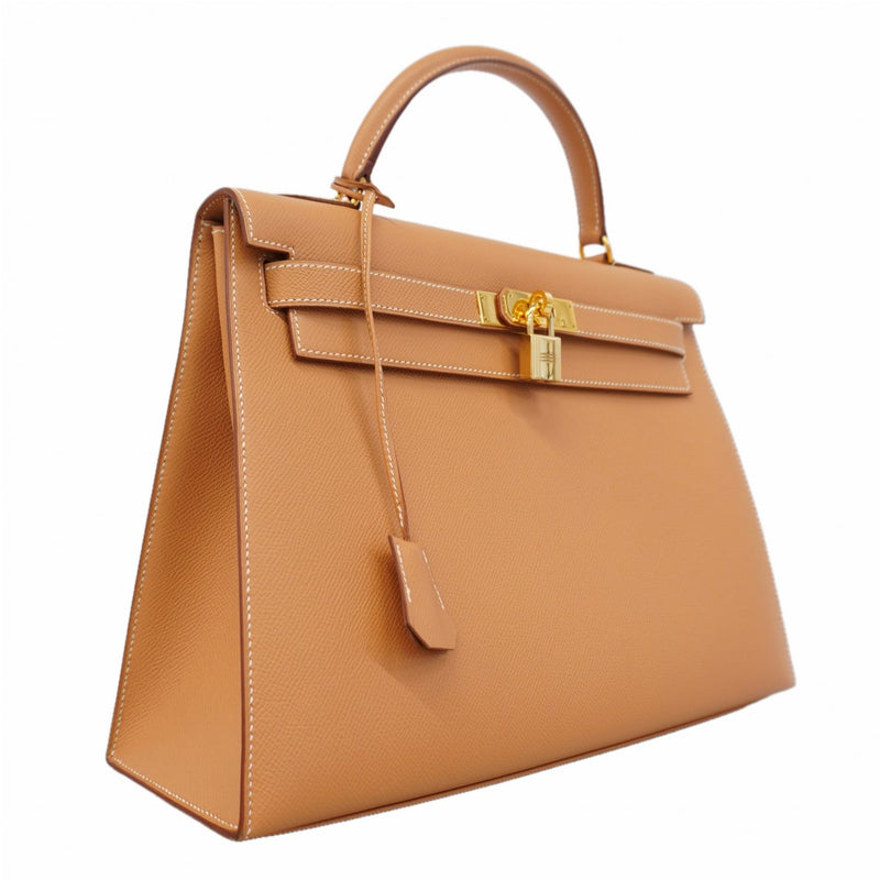 【6gd4956】エルメス ハンドバッグ ケリー32 クシュベル ナチュラルサブレ ゴールド金具 □C刻印 2wayバッグ【中古】レディース