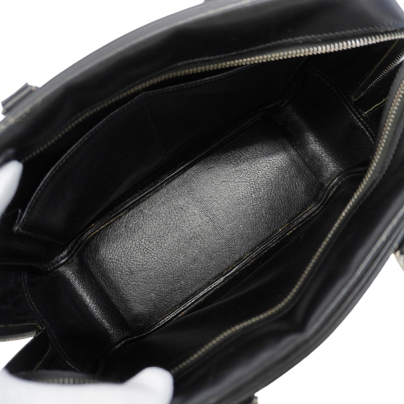 【6gd4957】エルメス ハンドバッグ プリュス28 ボックスカーフ ブラック シルバー金具 □C刻印【中古】レディース