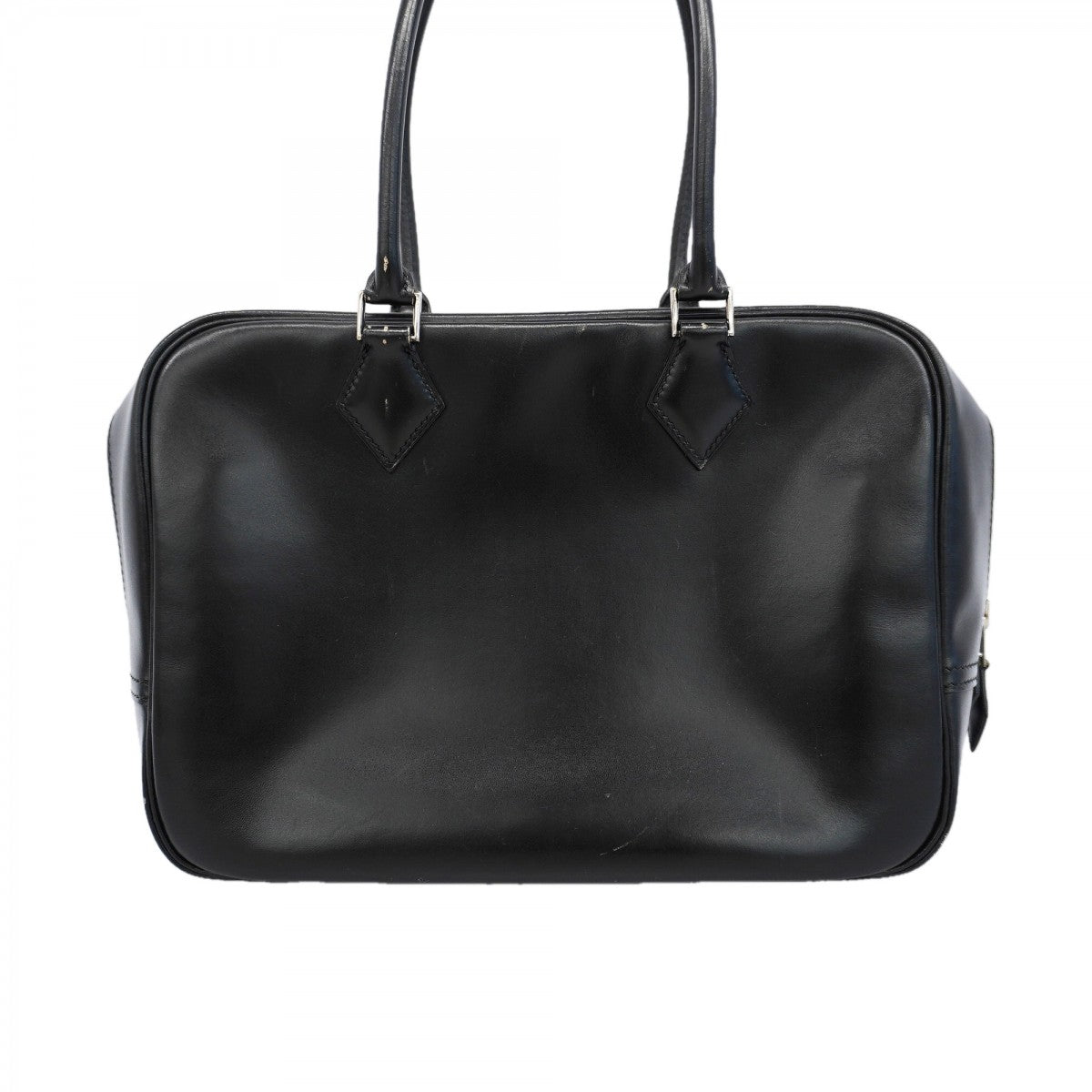 【6gd4957】エルメス ハンドバッグ プリュス28 ボックスカーフ ブラック シルバー金具 □C刻印【中古】レディース
