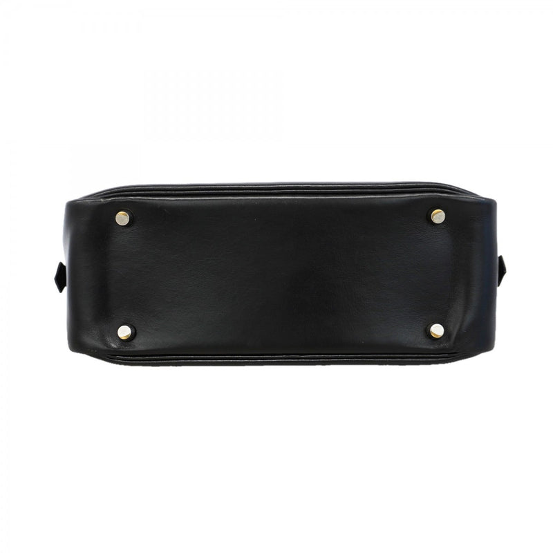 【6gd4957】エルメス ハンドバッグ プリュス28 ボックスカーフ ブラック シルバー金具 □C刻印【中古】レディース