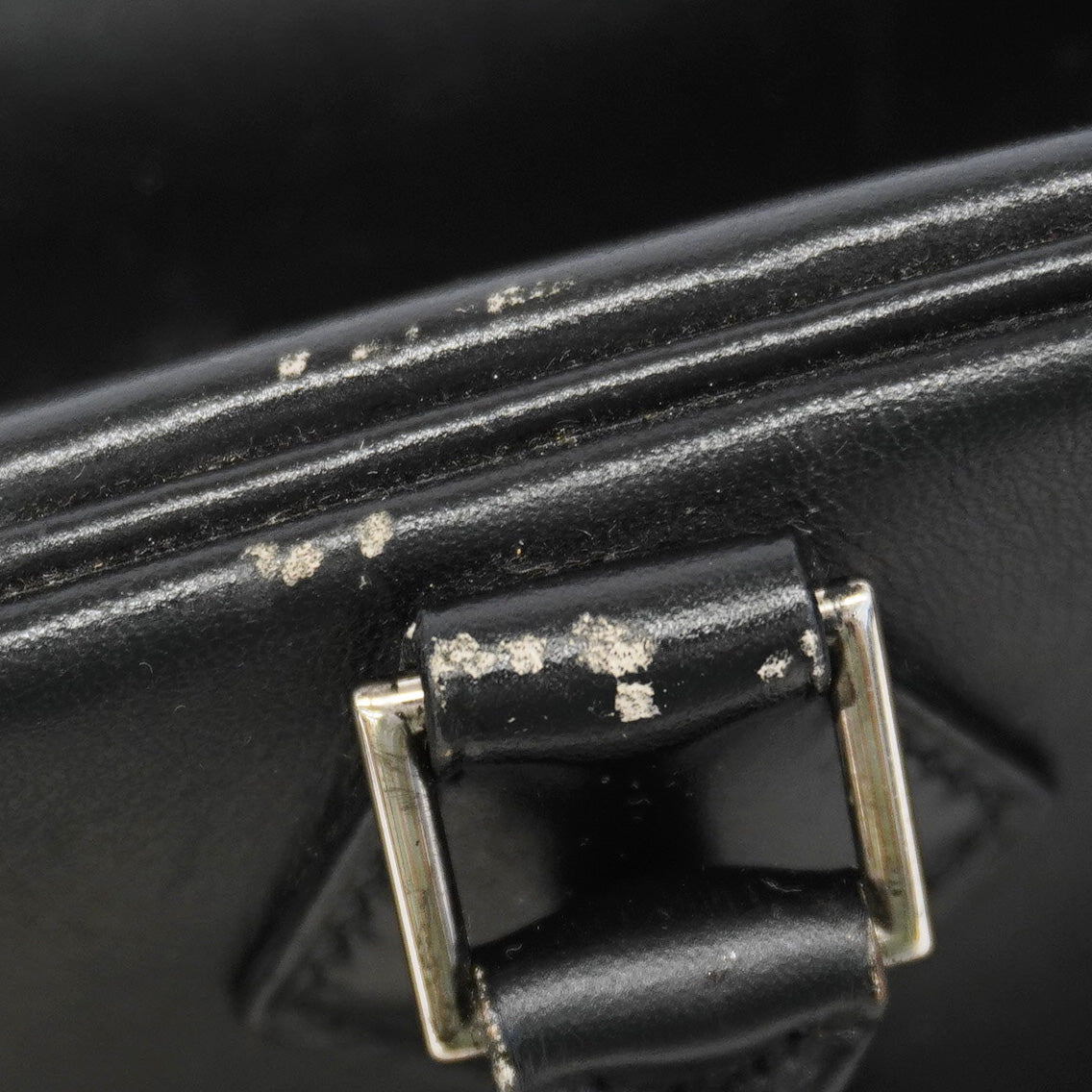 【6gd4957】エルメス ハンドバッグ プリュス28 ボックスカーフ ブラック シルバー金具 □C刻印【中古】レディース