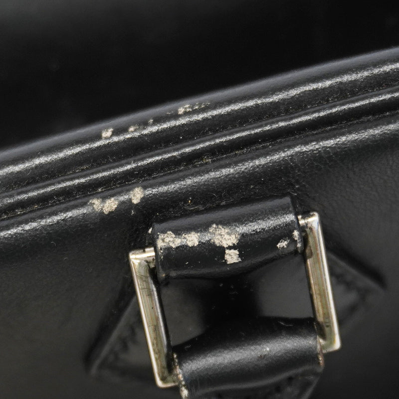 【6gd4957】エルメス ハンドバッグ プリュス28 ボックスカーフ ブラック シルバー金具 □C刻印【中古】レディース