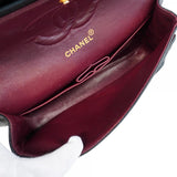 【6gd4958】シャネル ショルダーバッグ マトラッセ Wフラップ Wチェーン ラムスキン ブラック ゴールド金具【中古】レディース