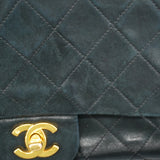 【6gd4958】シャネル ショルダーバッグ マトラッセ Wフラップ Wチェーン ラムスキン ブラック ゴールド金具【中古】レディース