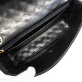 【6gd4959】シャネル ショルダーバッグ マトラッセ Wチェーン バレンタイン ラムスキン ブラック シャンパンゴールド金具【中古】レディース