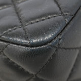 【6gd4959】シャネル ショルダーバッグ マトラッセ Wチェーン バレンタイン ラムスキン ブラック シャンパンゴールド金具【中古】レディース