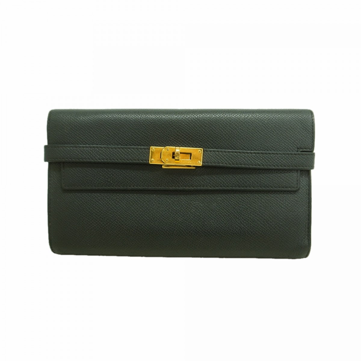 【6gd4968】エルメス 長財布 ケリーウォレット ヴォーエプソン ブラック ゴールド金具 X刻印【中古】メンズ レディース ユニセックス