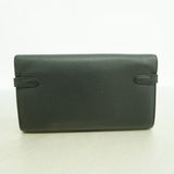【6gd4968】エルメス 長財布 ケリーウォレット ヴォーエプソン ブラック ゴールド金具 X刻印【中古】メンズ レディース ユニセックス