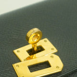 【6gd4968】エルメス 長財布 ケリーウォレット ヴォーエプソン ブラック ゴールド金具 X刻印【中古】メンズ レディース ユニセックス