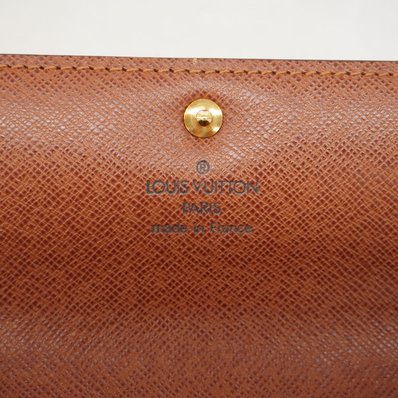 【6gd4990】ルイヴィトン 長財布 モノグラム ポシェットポルトモネクレディ M61726 ブラウン【中古】レディース