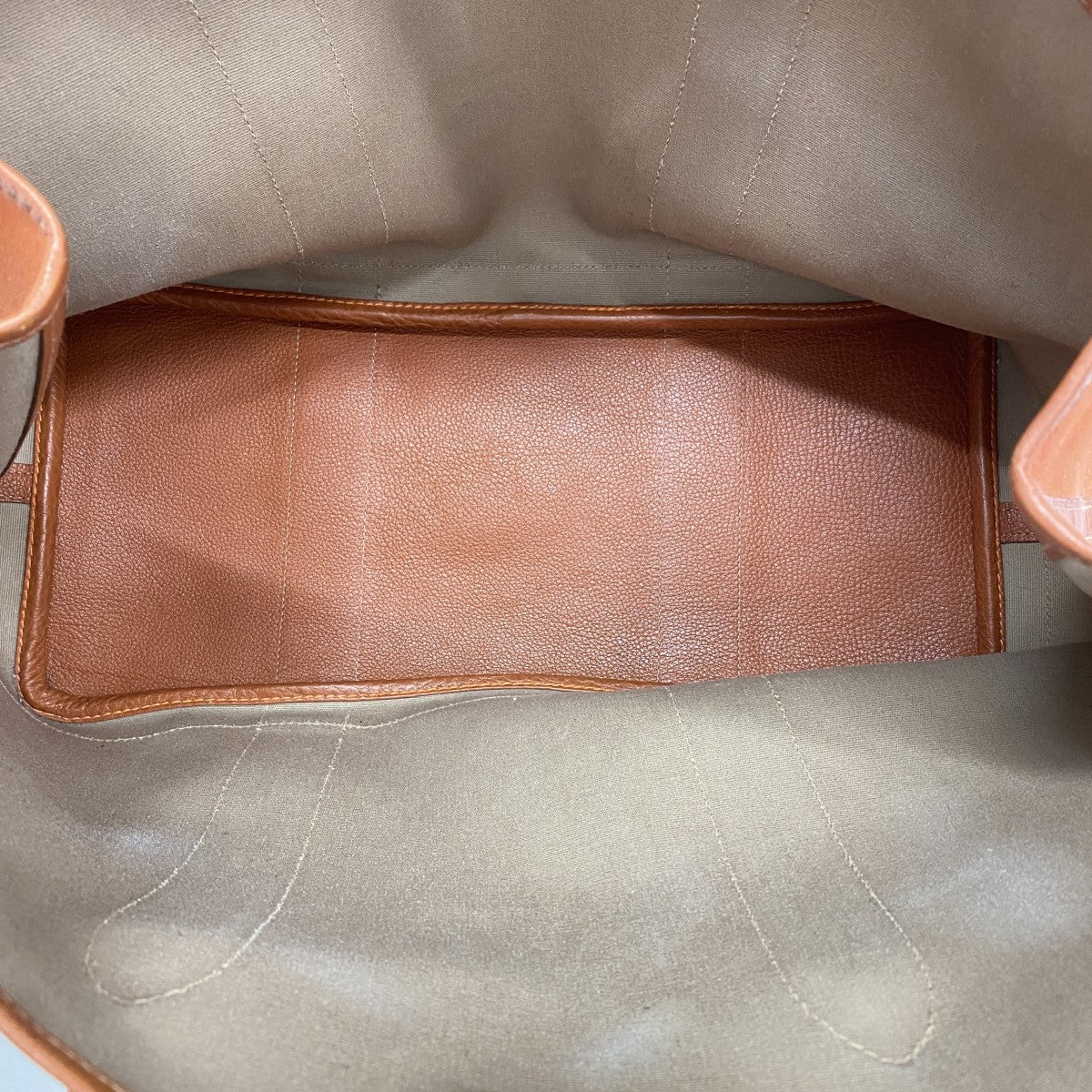 【6gd4991】エルメス トートバッグ ガーデンパーティPM トワルオフィシエ オレンジ シルバー金具 □J刻印【中古】レディース