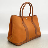 【6gd4991】エルメス トートバッグ ガーデンパーティPM トワルオフィシエ オレンジ シルバー金具 □J刻印【中古】レディース
