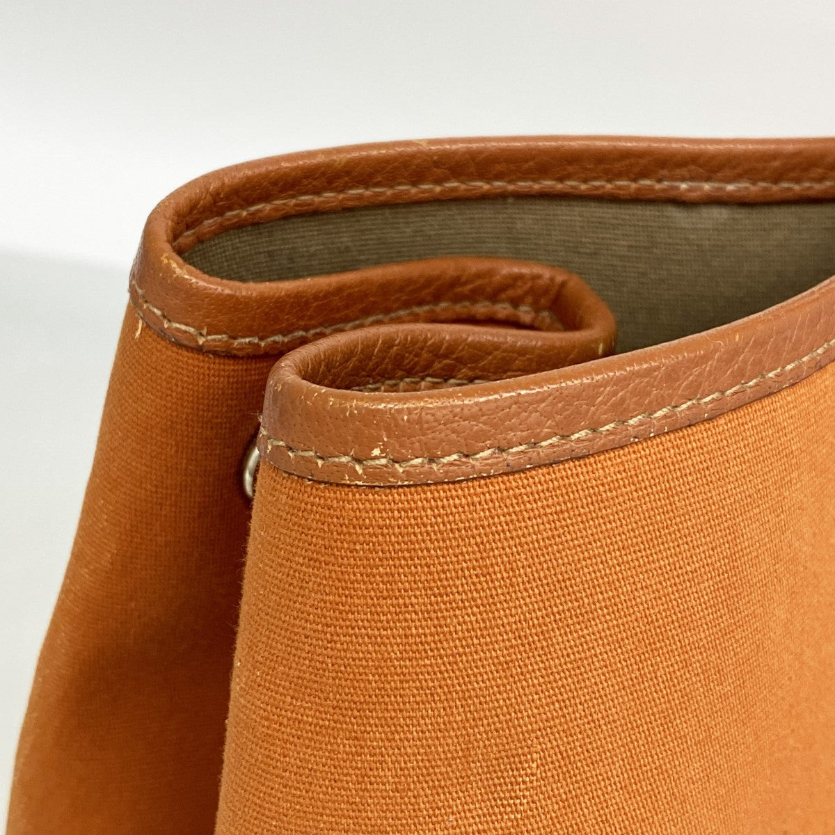 【6gd4991】エルメス トートバッグ ガーデンパーティPM トワルオフィシエ オレンジ シルバー金具 □J刻印【中古】レディース