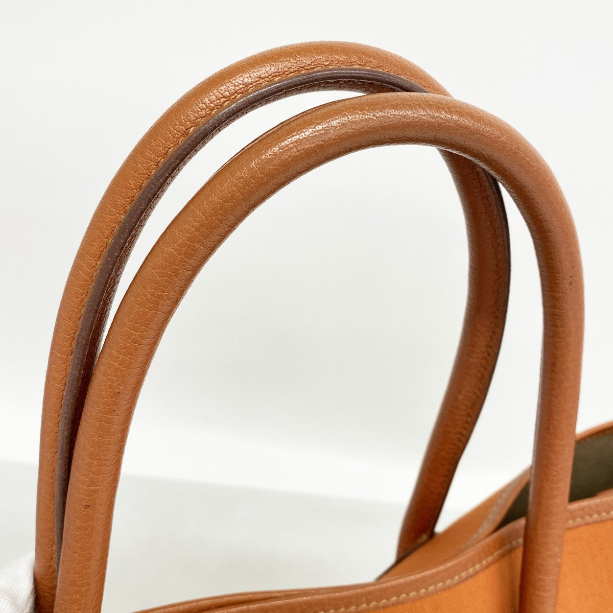 【6gd4991】エルメス トートバッグ ガーデンパーティPM トワルオフィシエ オレンジ シルバー金具 □J刻印【中古】レディース