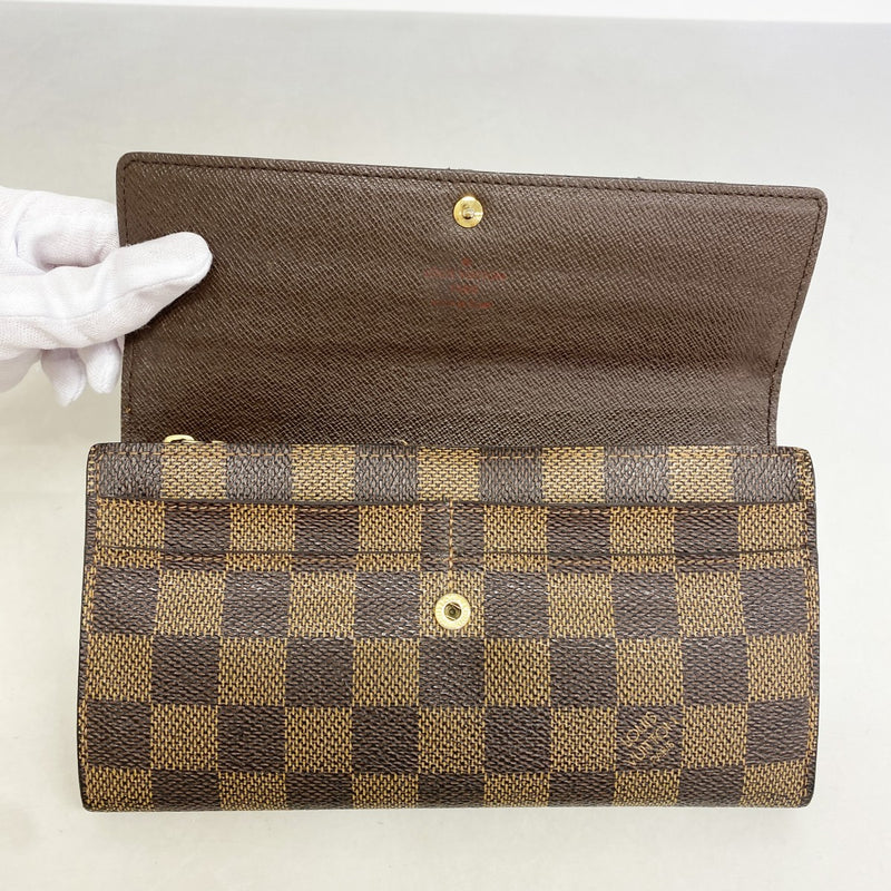 【6gd5000】ルイヴィトン 長財布 ダミエ ポルトフォイユサラ N61734 エベヌ【中古】レディース