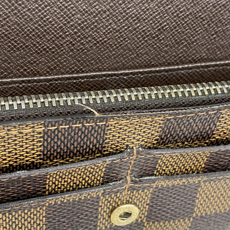 【6gd5000】ルイヴィトン 長財布 ダミエ ポルトフォイユサラ N61734 エベヌ【中古】レディース