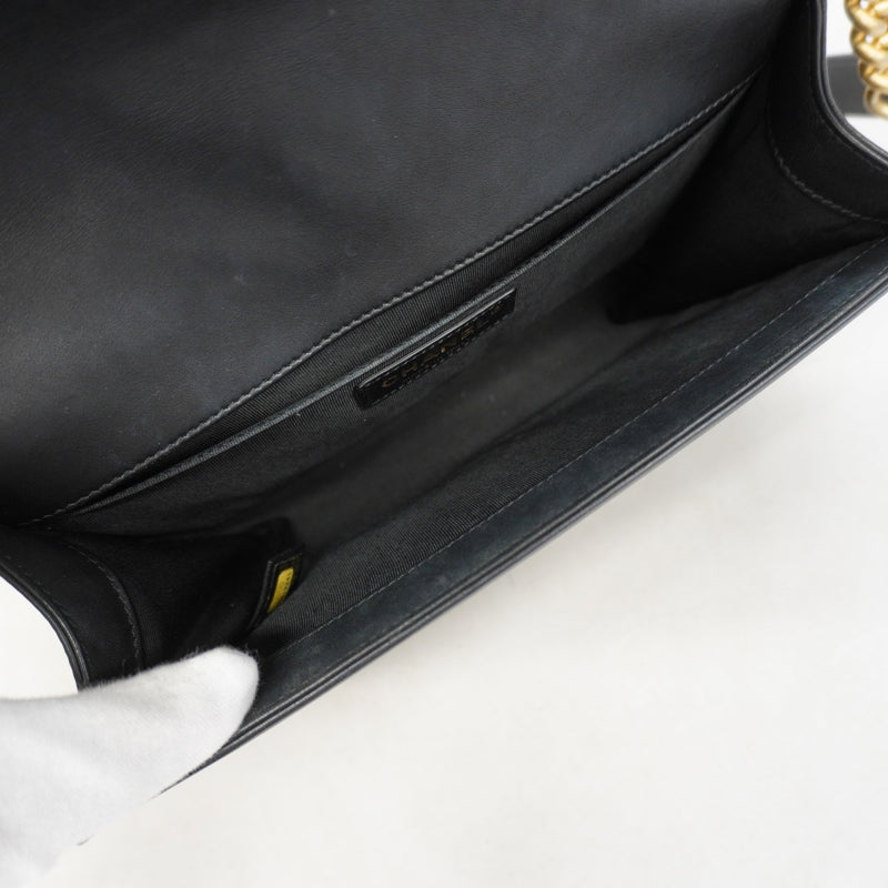 【6gd5001】シャネル ショルダーバッグ ボーイシャネル チェーンショルダー ラムスキン ブラック ゴールド金具【中古】レディース