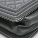 【6gd5001】シャネル ショルダーバッグ ボーイシャネル チェーンショルダー ラムスキン ブラック ゴールド金具【中古】レディース