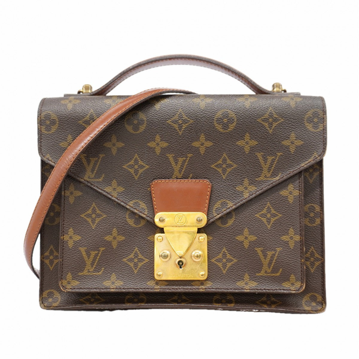 【6gd5005】ルイヴィトン ハンドバッグ モノグラム モンソー26 M51187 ブラウン 2wayバッグ【中古】レディース