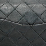 【6gd5022-h】シャネル ショルダーバッグ マトラッセ Wフラップ Wチェーン ラムスキン ブラック ゴールド金具【中古】レディース