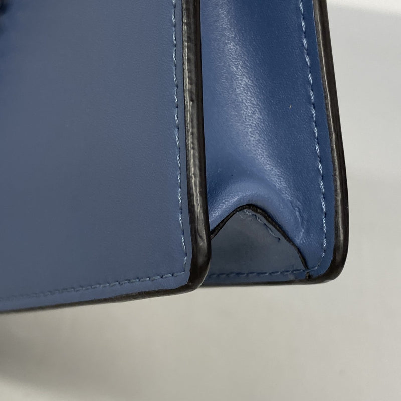 【6gd5034】フェンディ ショルダーバッグ エフイズフェンディ レザー ブルー シルバー金具【中古】レディース
