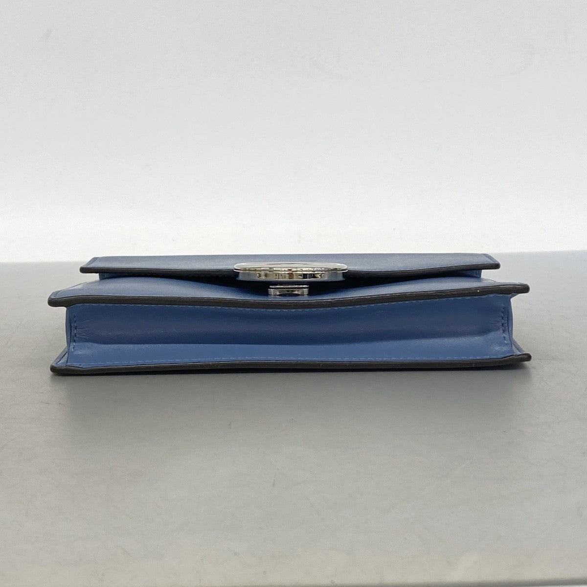 【6gd5034】フェンディ ショルダーバッグ エフイズフェンディ レザー ブルー シルバー金具【中古】レディース