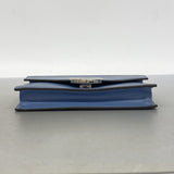 【6gd5034】フェンディ ショルダーバッグ エフイズフェンディ レザー ブルー シルバー金具【中古】レディース
