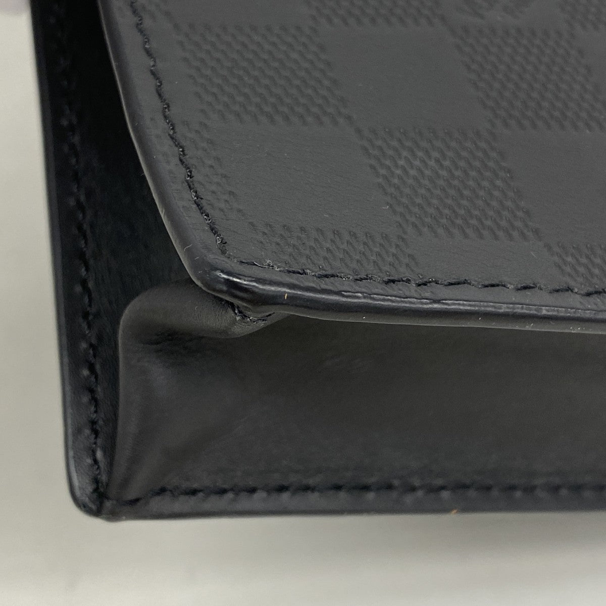 【6gd5049】ルイヴィトン クラッチバッグ ダミエ・アンフィニ スタンドポーチ N60450 オニキス【中古】レディース