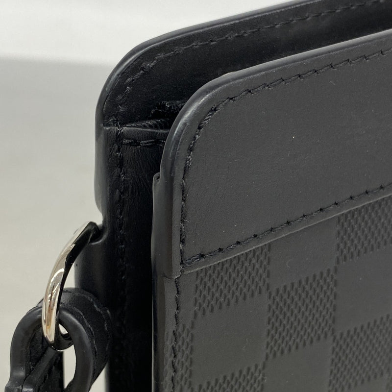 【6gd5049】ルイヴィトン クラッチバッグ ダミエ・アンフィニ スタンドポーチ N60450 オニキス【中古】レディース