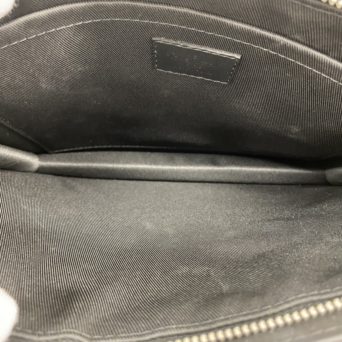 【6gd5049】ルイヴィトン クラッチバッグ ダミエ・アンフィニ スタンドポーチ N60450 オニキス【中古】レディース
