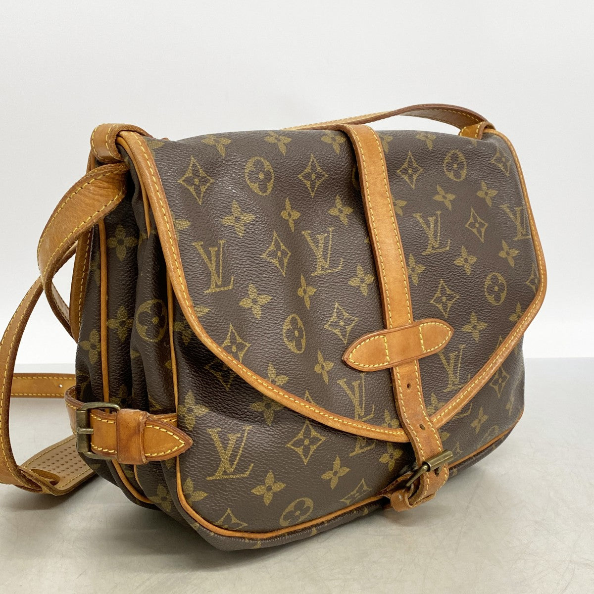 【6gd5059】ルイヴィトン ショルダーバッグ モノグラム ソミュール30 M42256 ブラウン【中古】レディース