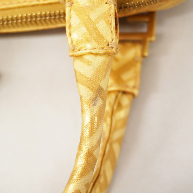 【6gd5064】フェンディ ハンドバッグ ズッキーノ コーティングキャンバス イエロー ゴールド金具【中古】レディース