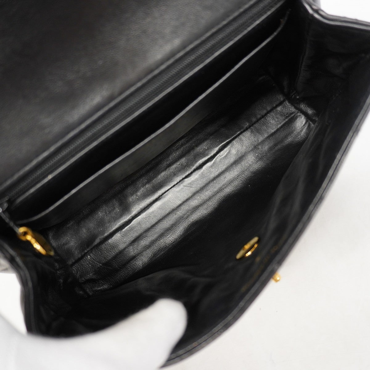 【6gd5065】シャネル ハンドバッグ マトラッセ ラムスキン ブラック ゴールド金具【中古】レディース