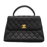 【6gd5065】シャネル ハンドバッグ マトラッセ ラムスキン ブラック ゴールド金具【中古】レディース