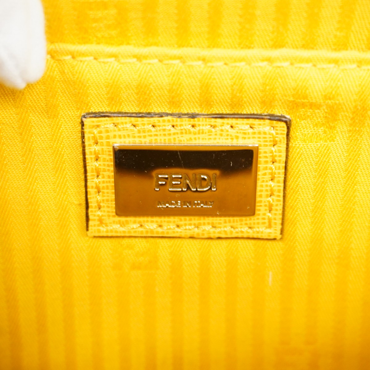 【6gd5085】フェンディ ハンドバッグ レザー イエロー シルバー金具 2wayバッグ【中古】レディース