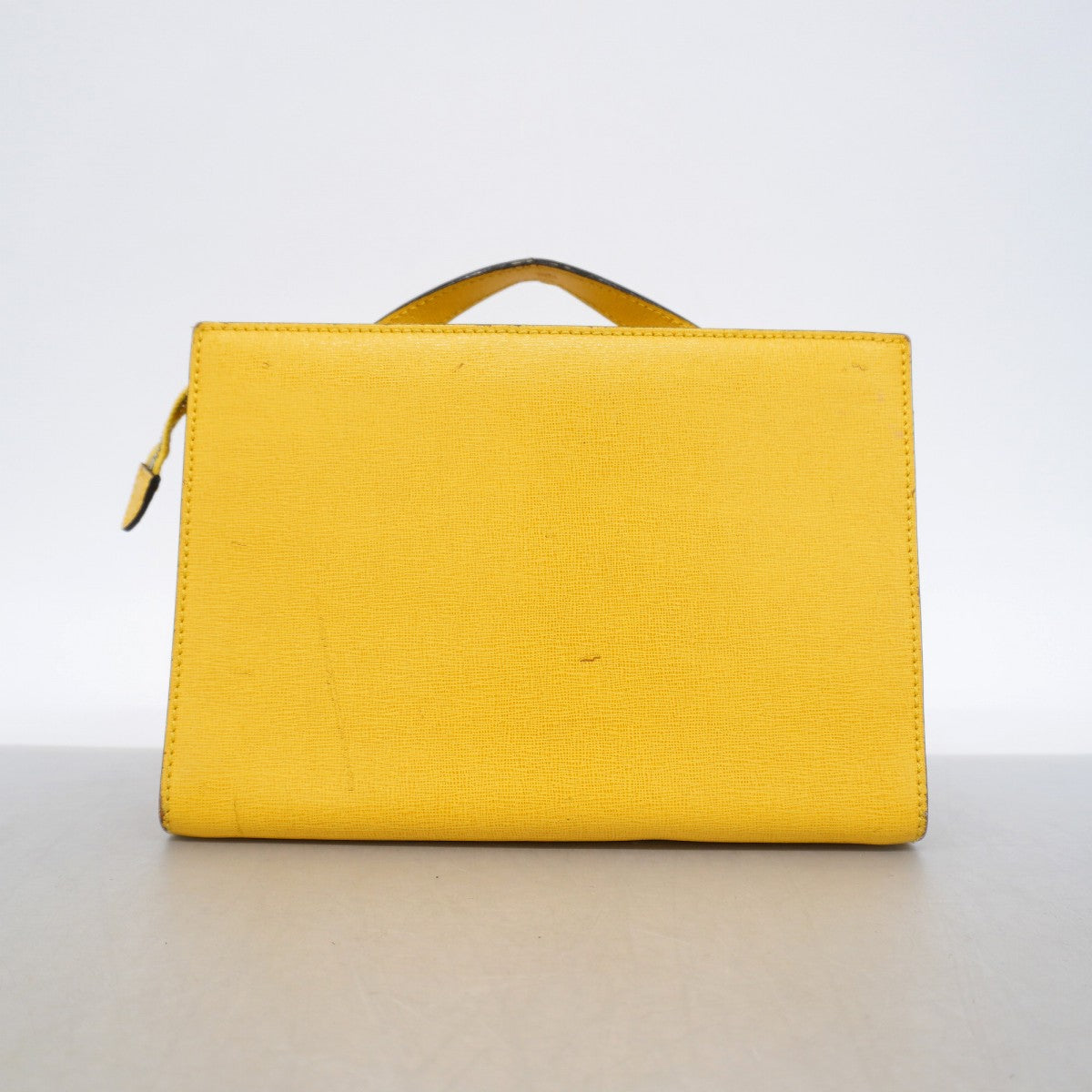 【6gd5085】フェンディ ハンドバッグ レザー イエロー シルバー金具 2wayバッグ【中古】レディース