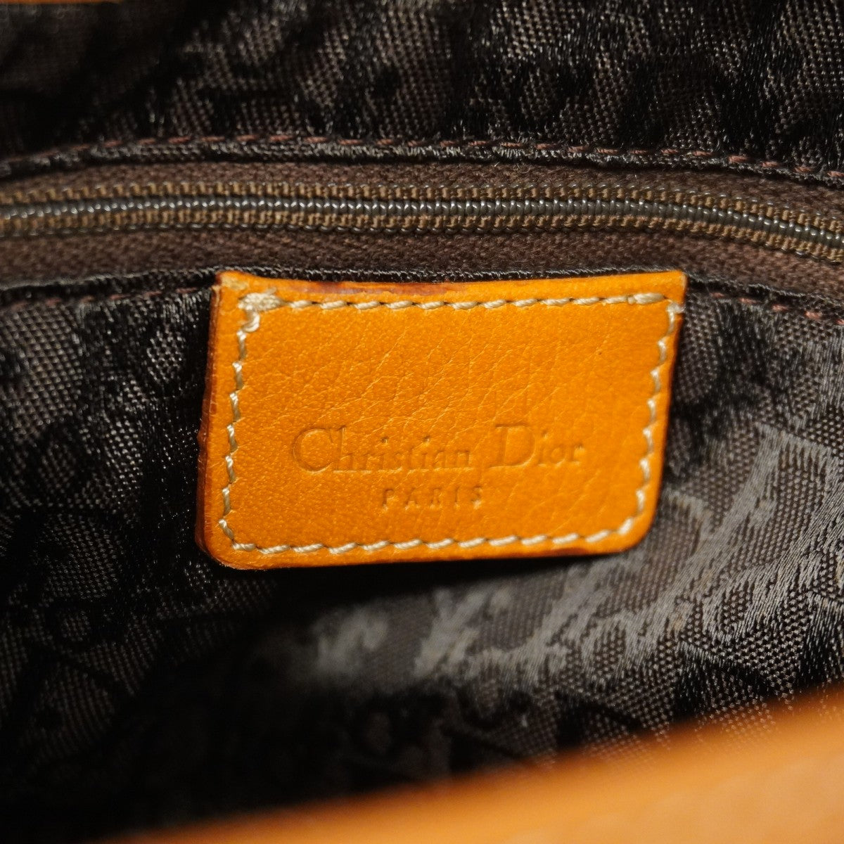 【6gd5086】クリスチャンディオール ハンドバッグ サドル レザー ブラウン ゴールド金具【中古】レディース