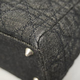 【6gd5087】クリスチャンディオール ハンドバッグ カナージュ レディディオール デニム ブラック シルバー金具【中古】レディース