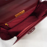 【6gd5089】カルティエ ハンドバッグ マスト レザー ボルドー ゴールド金具【中古】レディース
