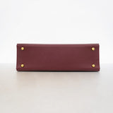 【6gd5089】カルティエ ハンドバッグ マスト レザー ボルドー ゴールド金具【中古】レディース